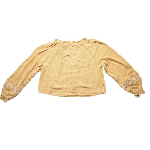 AMERICAN EAGLE EMBROIDERED LACE CROPPED PEASANT TOP SIZE M HIPPIE BOHO FESTIVAL - Picture 2 of 6